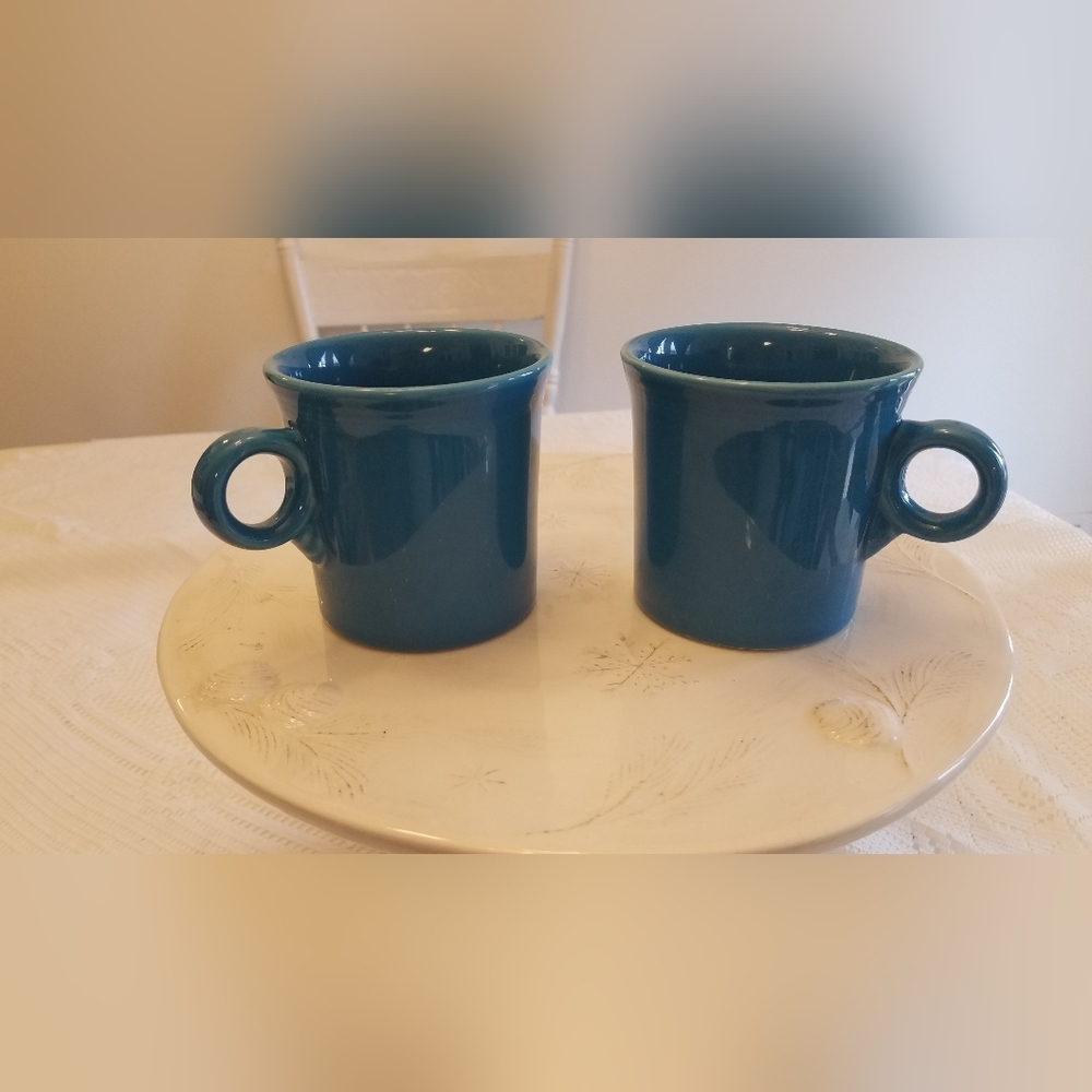 Set of 2 Fiestaware Juniper Coffee Mugs HLC Homer Laughlin Fiesta USA Retired